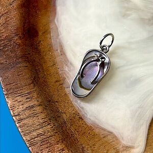 🖤Sterling silver MOP Flip flop 🩴 charm/pendant